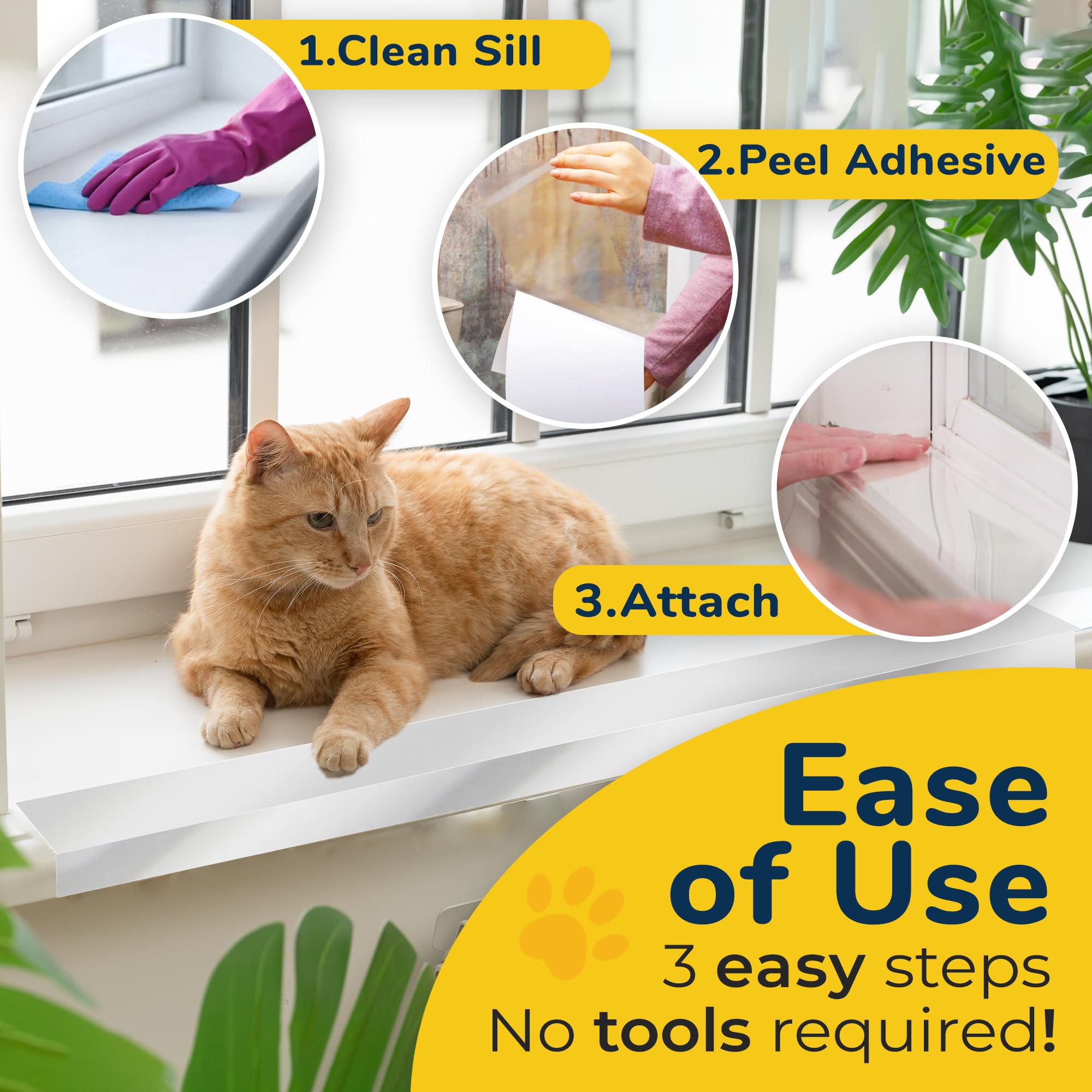 Protecto Cat & Dog Scratch Door Protector - 2.75'' X 20Ft Clear Wall Protector For Pet Scratching - Sticky And Self-Adhesive Det
